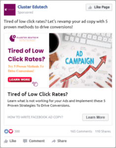 Facebook Ad Copy Preview Example