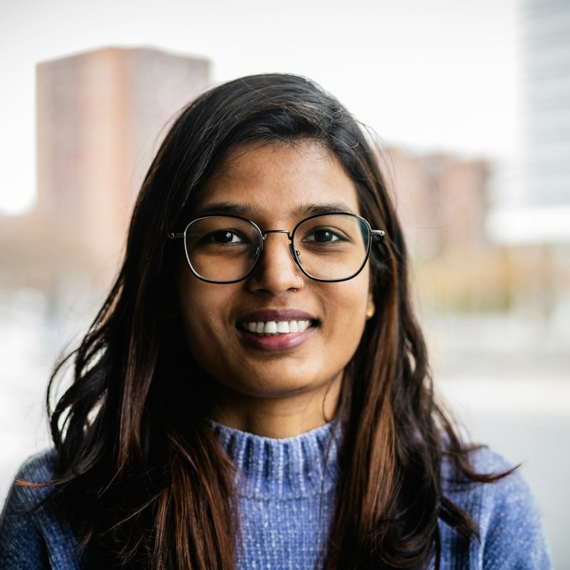 Portrait of Indian girl smiling in camera